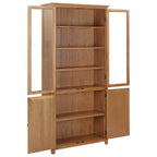 Estantería 4 puertas madera roble macizo y cristal 90x35x200cm