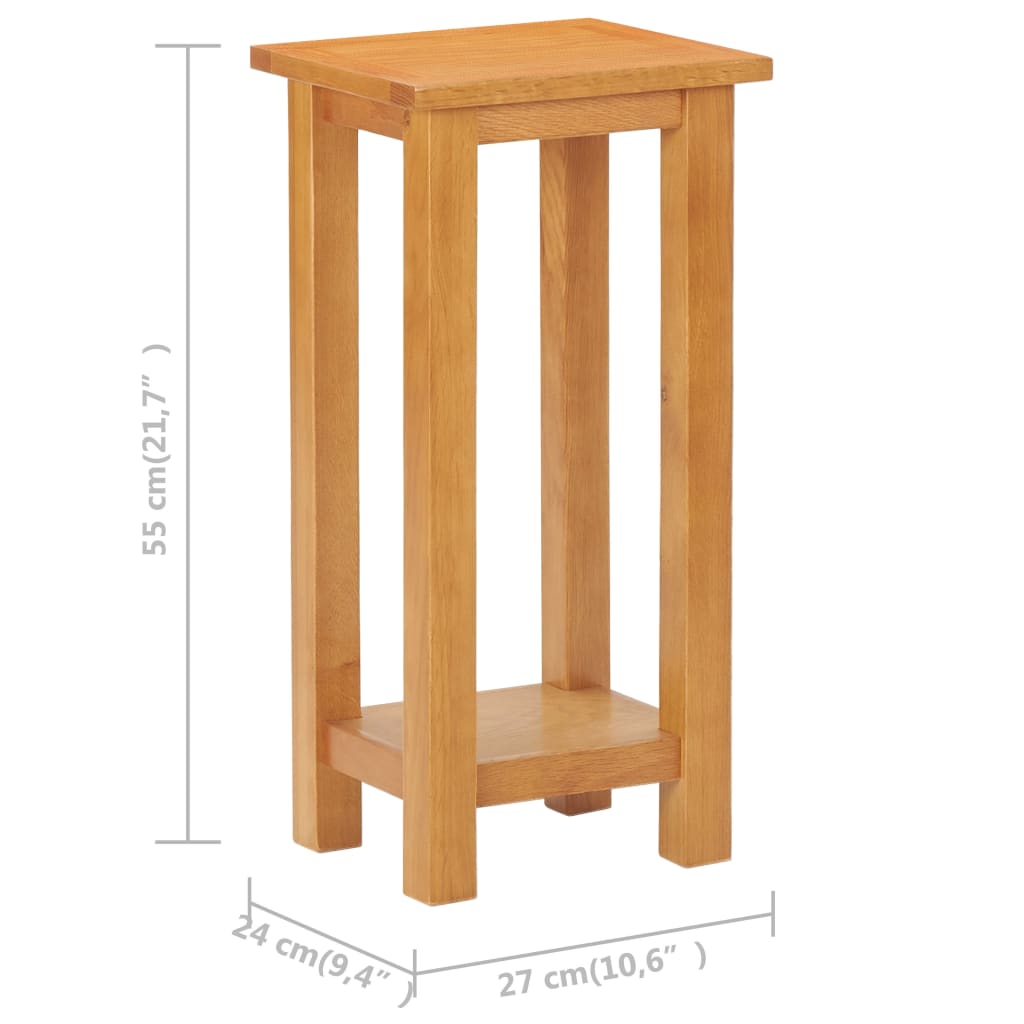 Mesa auxiliar de madera maciza de roble 27x24x55 cm