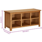 Zapatero de madera maciza de roble 90x37x45 cm