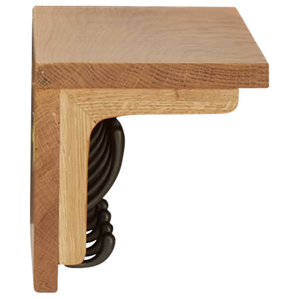 Perchero de madera maciza de roble 60x16x16 cm