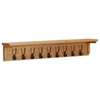 Perchero de madera maciza de roble 60x16x16 cm