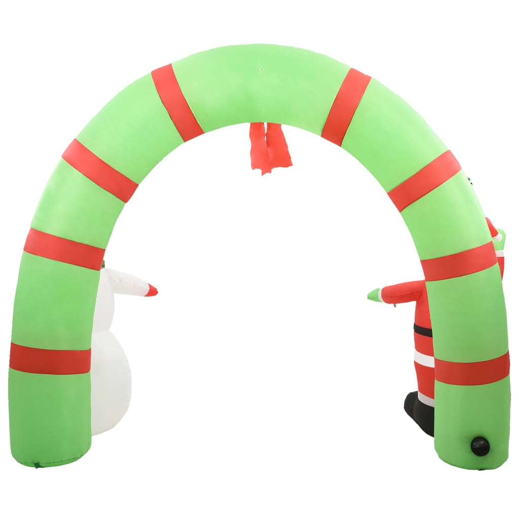 Arco de Navidad inflable Papá Noel y muñeco de nieve LED 223 cm
