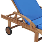 Tumbonas con cojín 2 uds madera maciza de teca azul