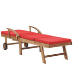 Tumbonas con cojines 2 unidades madera maciza de teca rojo