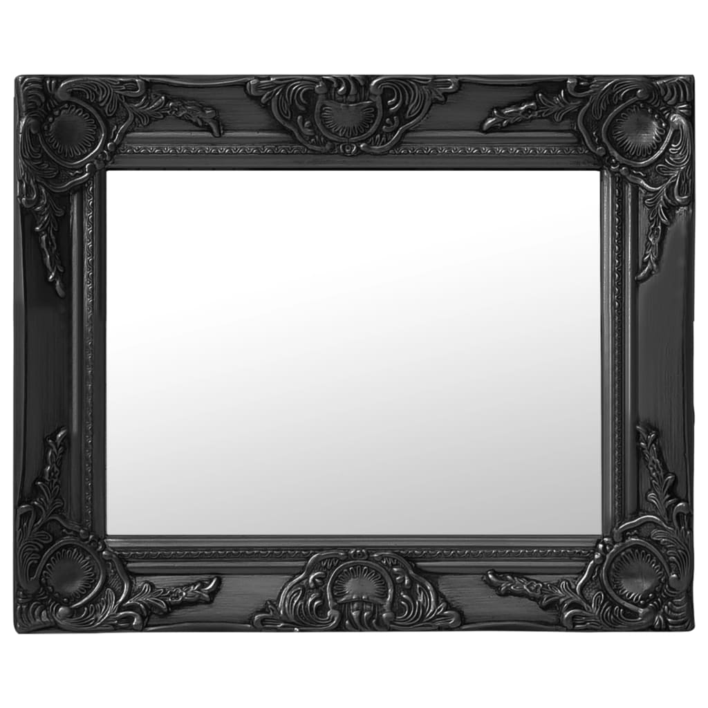 Espejo de pared estilo barroco 100x50 cm negro