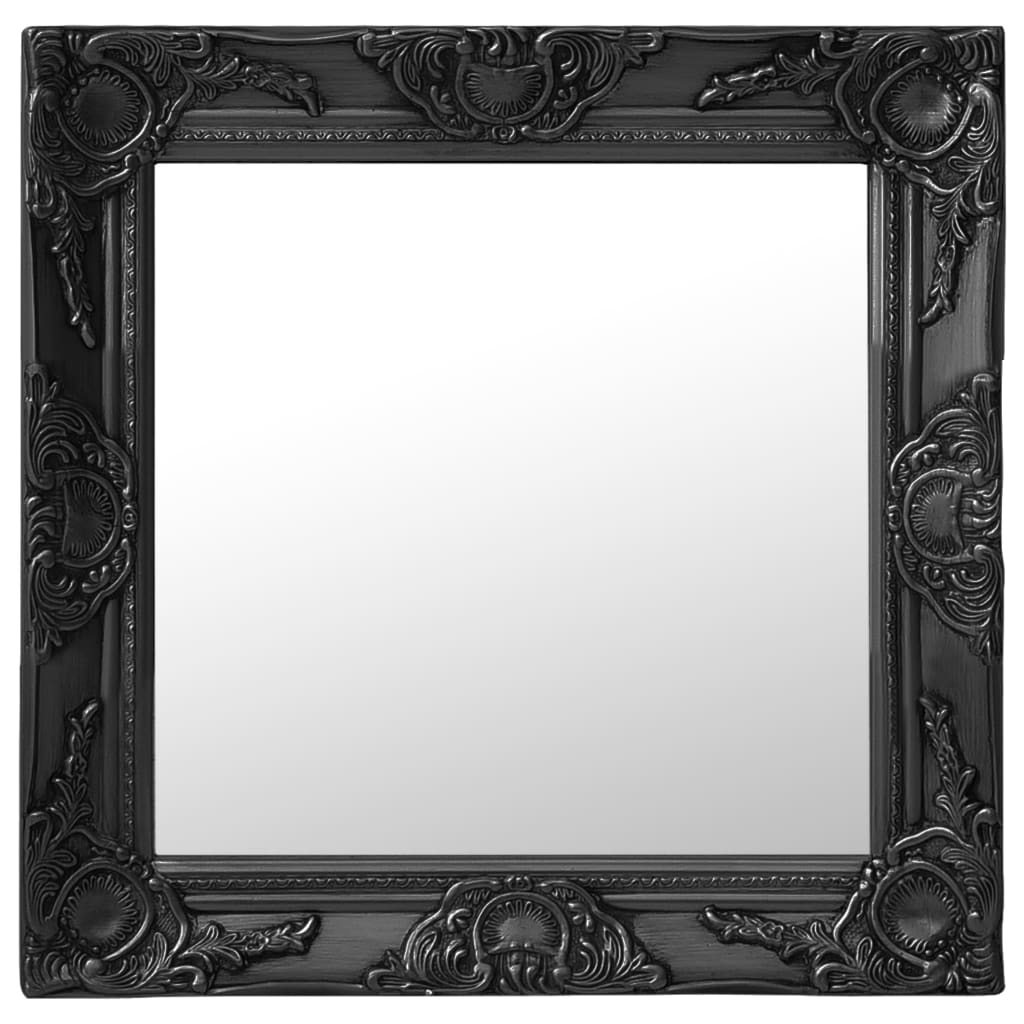 Espejo de pared estilo barroco 100x50 cm negro