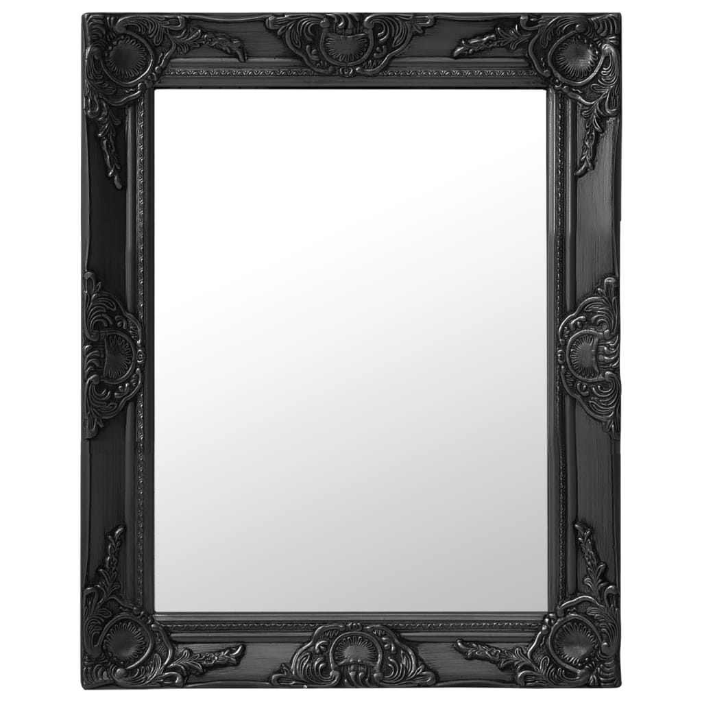 Espejo de pared estilo barroco 100x50 cm negro