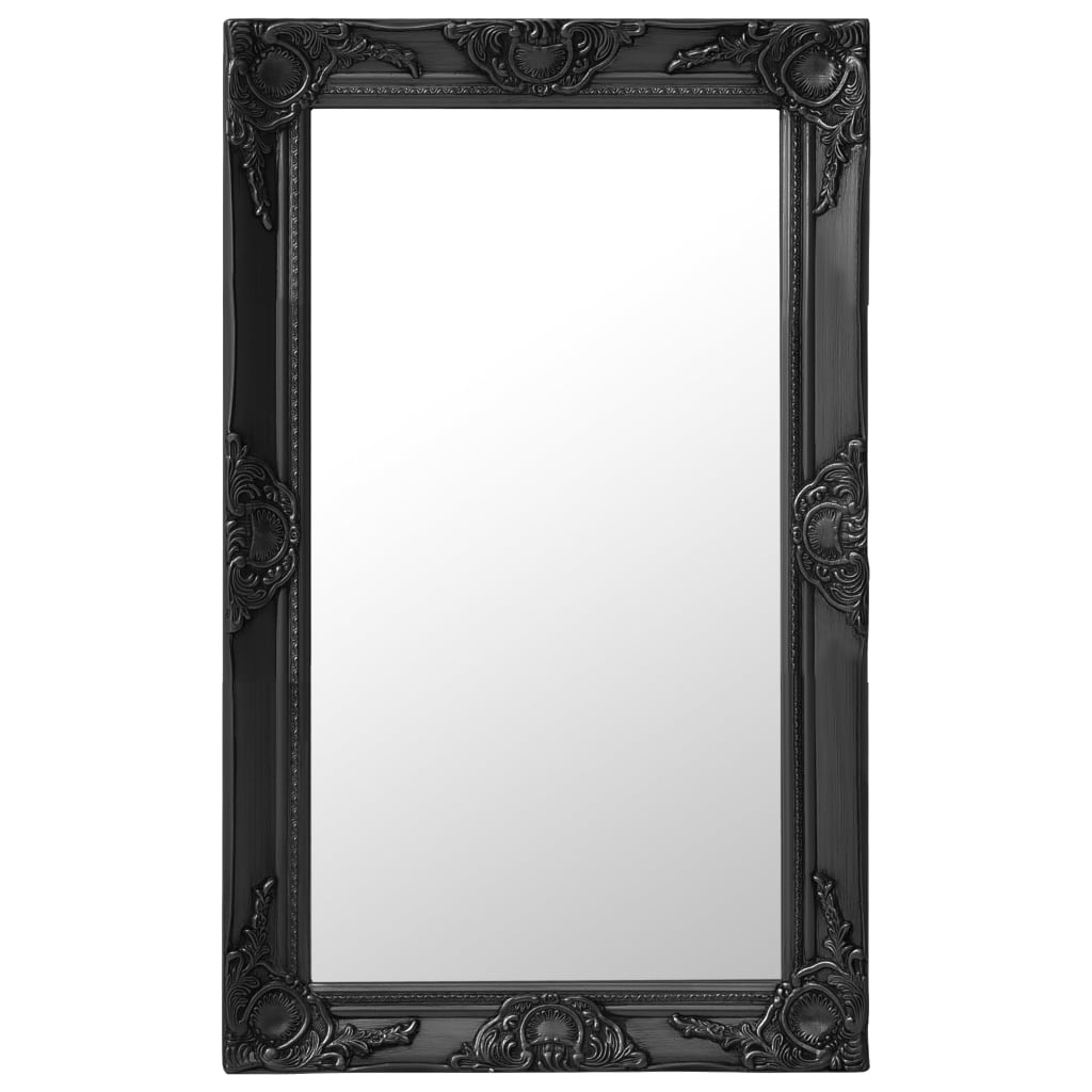 Espejo de pared estilo barroco 100x50 cm negro