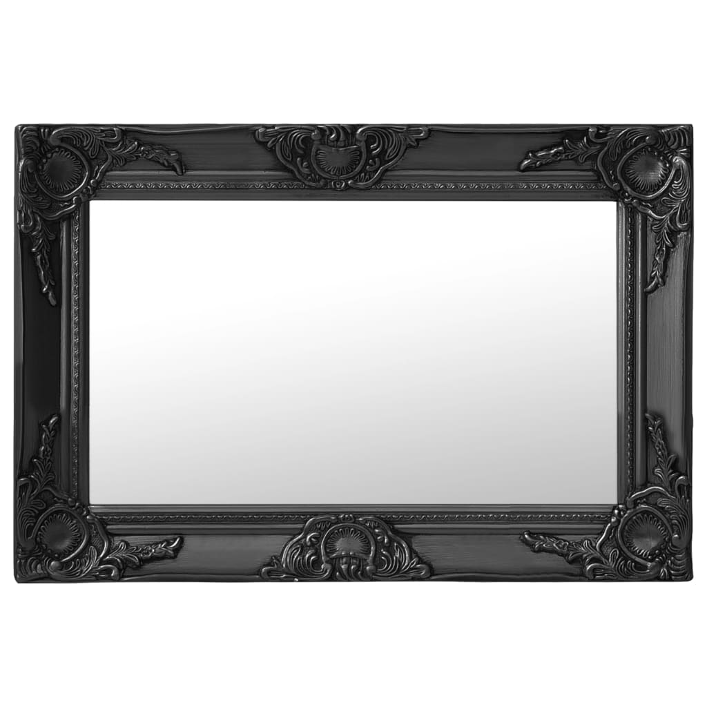 Espejo de pared estilo barroco 100x50 cm negro