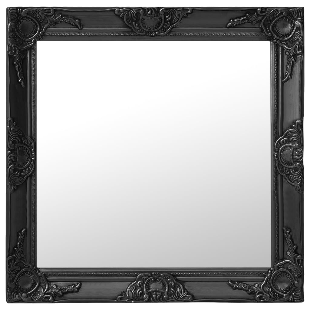 Espejo de pared estilo barroco 100x50 cm negro