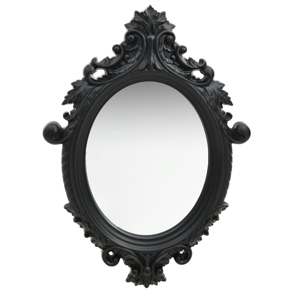 Espejo de pared estilo barroco 100x50 cm negro