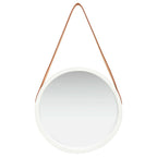 Espejo de pared con correa blanco 40 cm