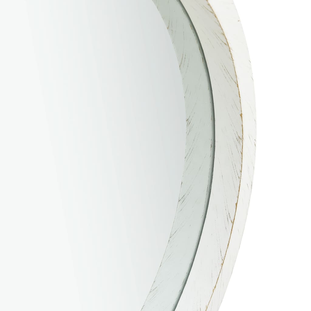 Espejo de pared con correa blanco 40 cm