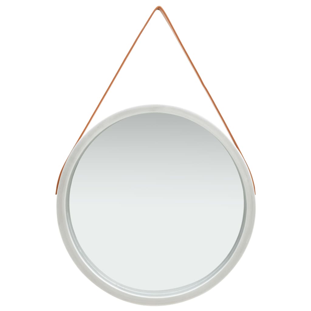 Espelho de parede com correia branco 40 cm