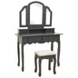 Dressing table and stool set, grey paulownia wood 100x40x146cm