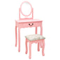 Paulownia wood dressing table and stool grey 65x36x128 cm
