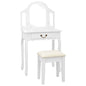 Paulownia wood dressing table and stool grey 65x36x128 cm
