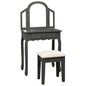 Paulownia wood dressing table and stool grey 65x36x128 cm