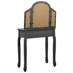 Tocador y taburete madera de paulownia gris 65x36x128 cm