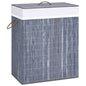 White single-section bamboo laundry hamper