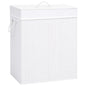 White single-section bamboo laundry hamper