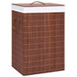 White single-section bamboo laundry hamper