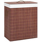 White single-section bamboo laundry hamper