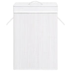Cesta para la ropa sucia de bambú de una sección blanca