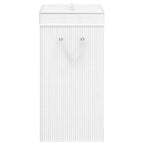 Cesta para la ropa sucia de bambú de una sección blanca