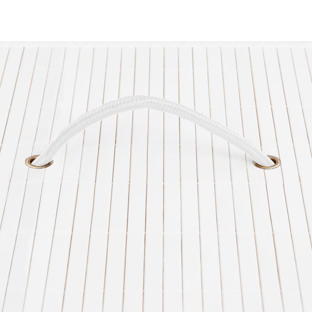 Cesta para la ropa sucia de bambú de una sección blanca