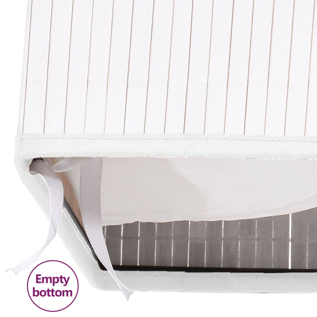 Cesta para la ropa sucia de bambú de una sección blanca