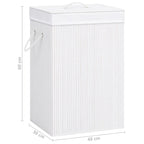 Cesta para la ropa sucia de bambú de una sección blanca