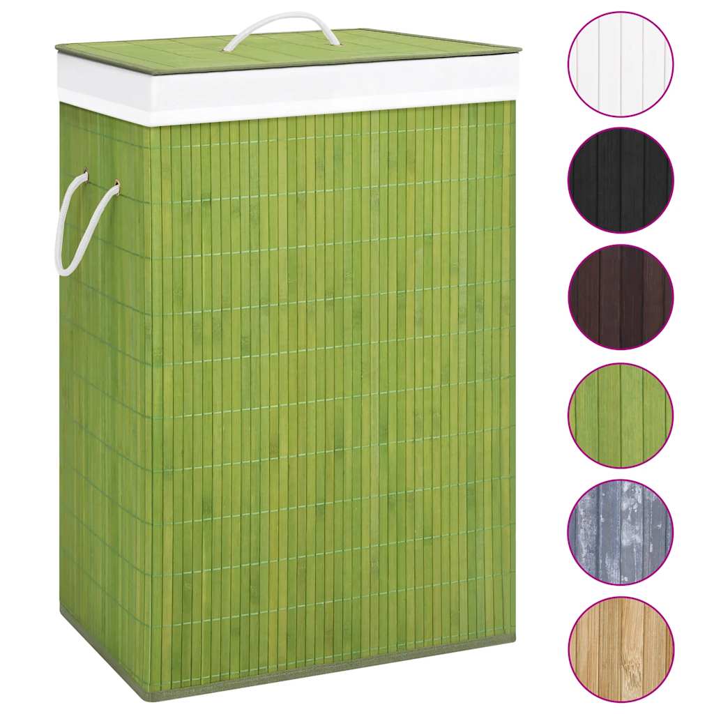 Cesto de roupa suja de bambu de uma secção branco