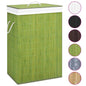White single-section bamboo laundry hamper