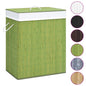 White single-section bamboo laundry hamper