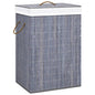 White single-section bamboo laundry hamper