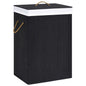 White single-section bamboo laundry hamper