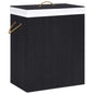 White single-section bamboo laundry hamper