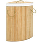 Corner bamboo laundry basket 60 L