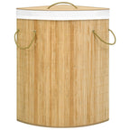 Cesto para la ropa sucia de esquina bambú 60 L