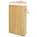 Cesto para la ropa sucia de esquina bambú 60 L
