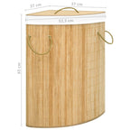 Cesto para la ropa sucia de esquina bambú 60 L