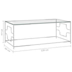 Mesa de centro acero inoxidable y vidrio plateada 120x60x45 cm