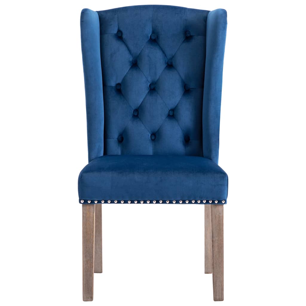 Silla de comedor de terciopelo azul