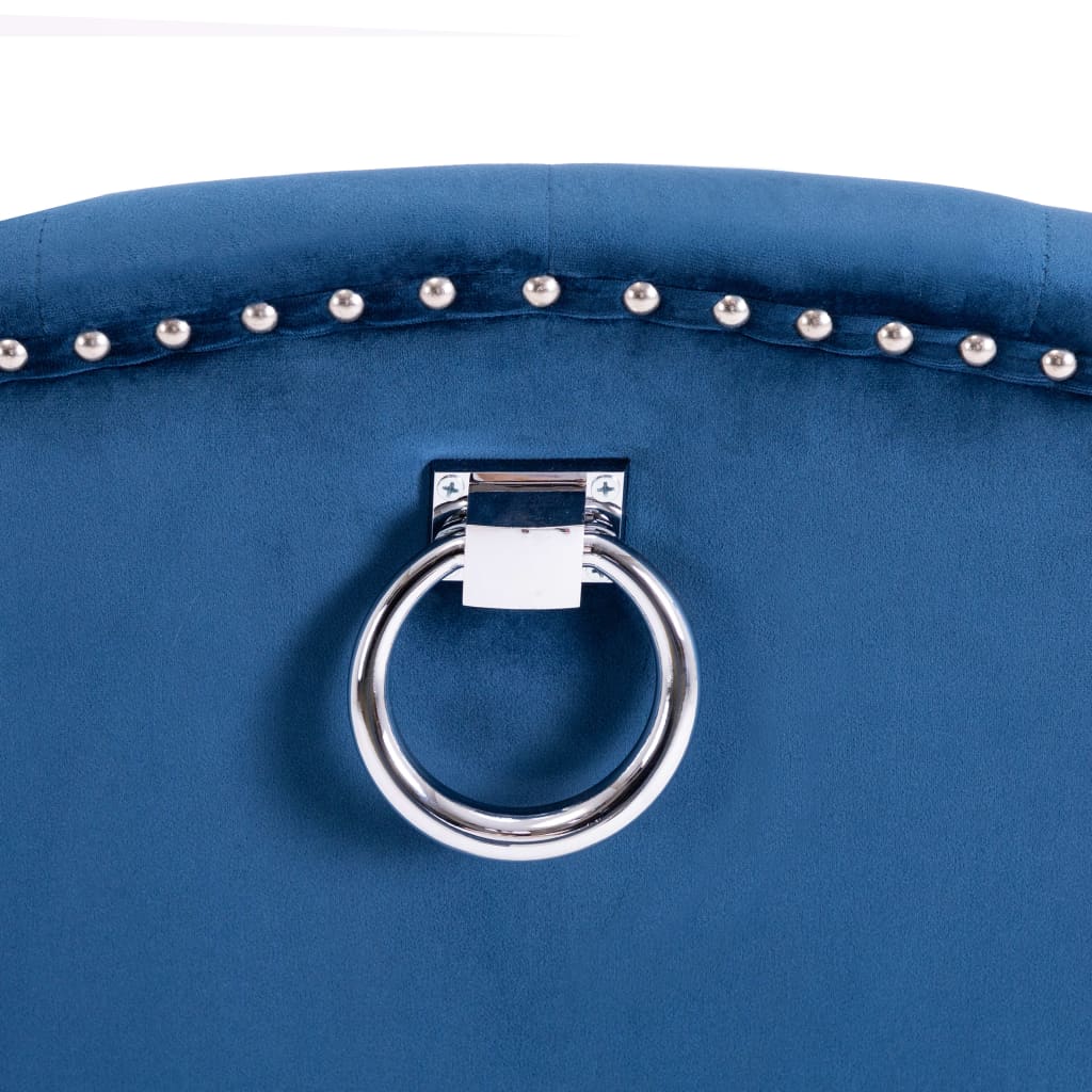 Silla de comedor de terciopelo azul