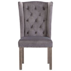 Silla de comedor de terciopelo gris
