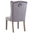 Silla de comedor de terciopelo gris