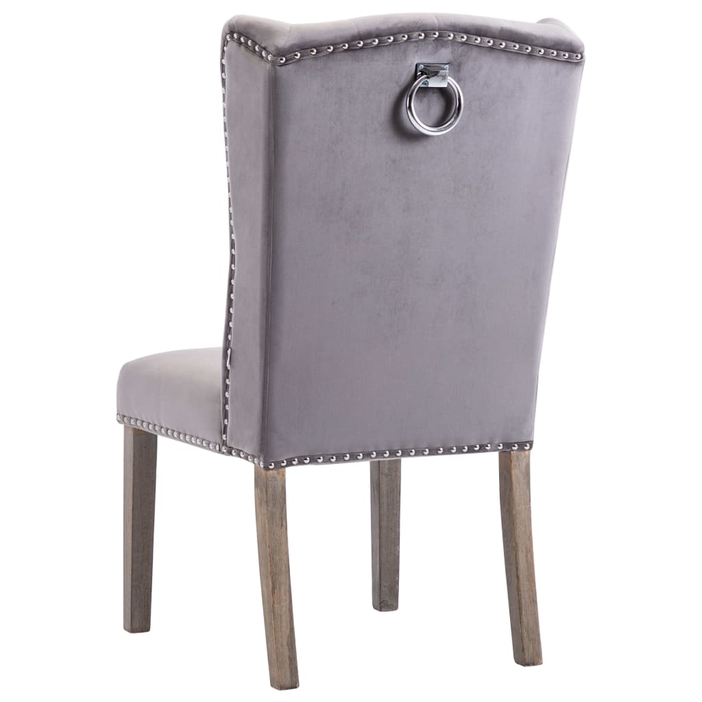 Silla de comedor de terciopelo gris