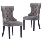 Silla de comedor de terciopelo azul