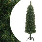 Árbol de Navidad artificial delgado y soporte PVC verde 150 cm